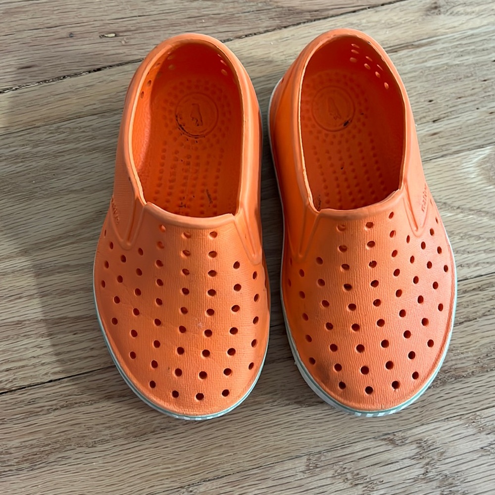 Orange native shoes kids miles slip on